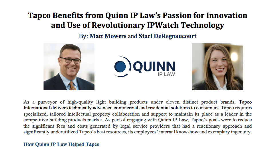 Quinn IP Law IPWatch Press Release